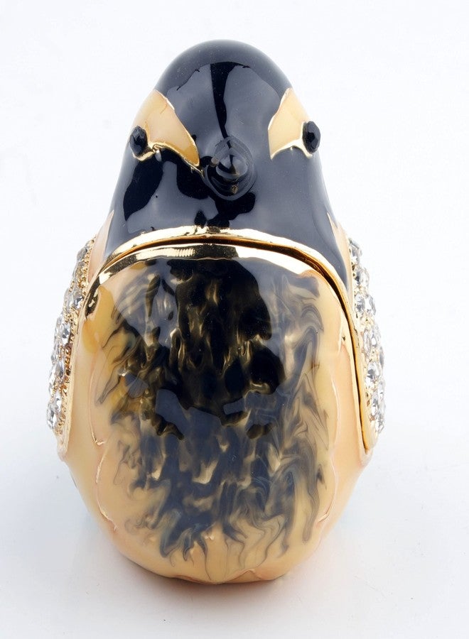 SEVENBEES Hand Painted Robin Bird Trinket Box Hinged Jewelry Box with Crystals, Rings Earrings Necklace Storage, Home Decor Crafts, Unique Animal Figurine Collectible Gift - Image 5